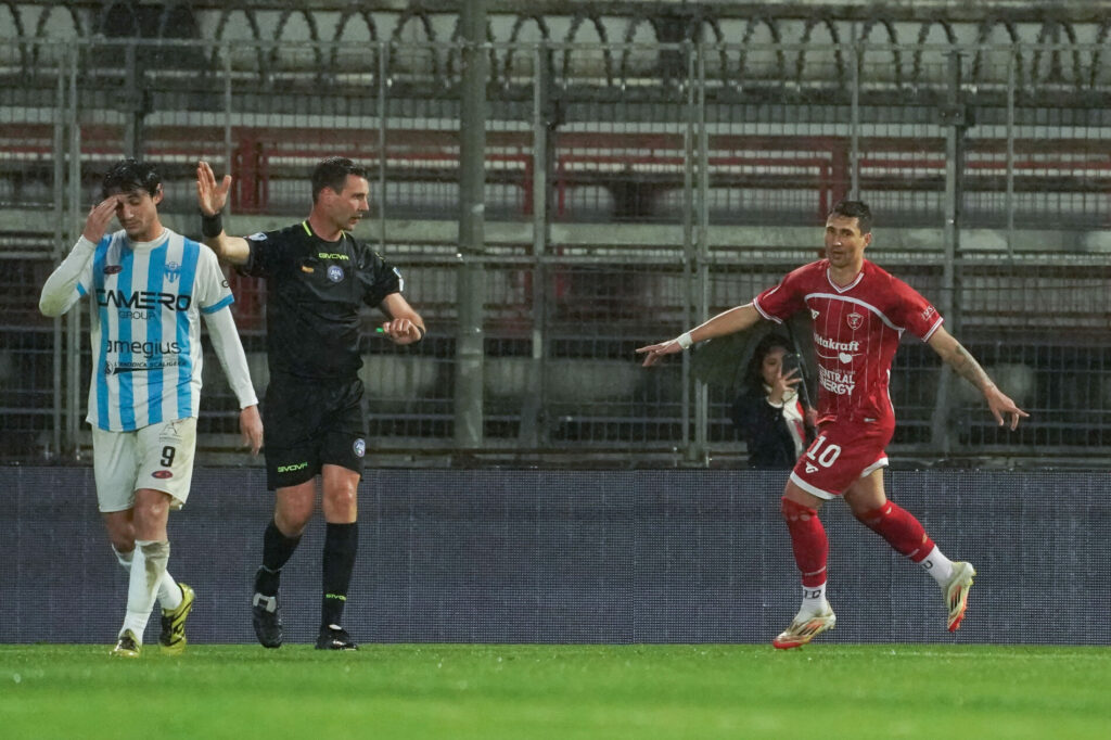 ryder matos (n.10 perugia calcio) rejoices 2-0 during Perugia vs Legnano, Italian football Serie C match in Perugia, Italy, March 15 2025
