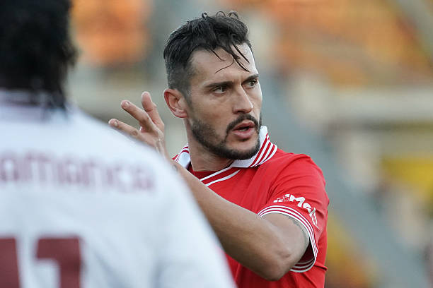 Gabriele Angella of AC Perugia Calcio looks on during the League Pro Championship 2025/26 Group B match between AC Perugia Calcio and SS Arezzo at the Renato Curi stadium in Perugia, Italy, on November 9, 2025. (Photo by Loris Cerquiglini/NurPhoto via Getty Images)
