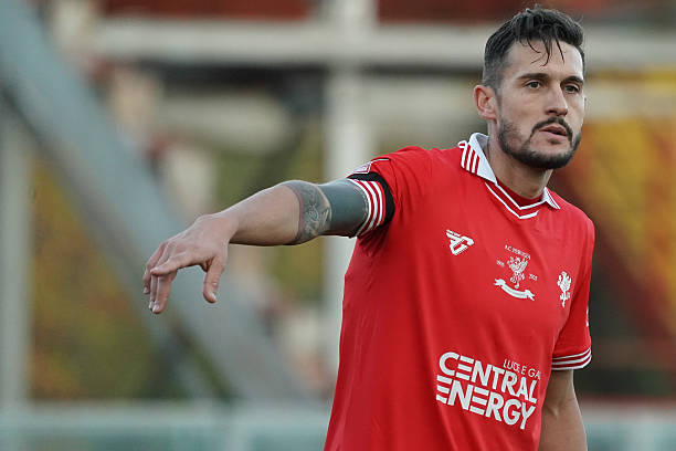 Gabriele Angella of AC Perugia Calcio looks on during the League Pro Championship 2025/26 Group B match between AC Perugia Calcio and SS Arezzo at the Renato Curi stadium in Perugia, Italy, on November 9, 2025. (Photo by Loris Cerquiglini/NurPhoto via Getty Images)
