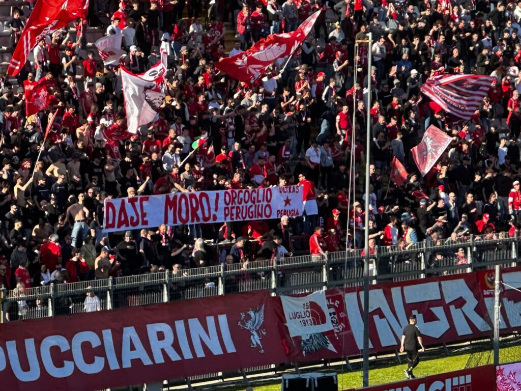 perugia-juventus next gen striscione per Moro