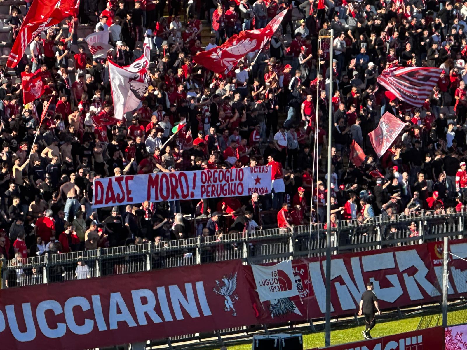 perugia-juventus next gen striscione per Moro