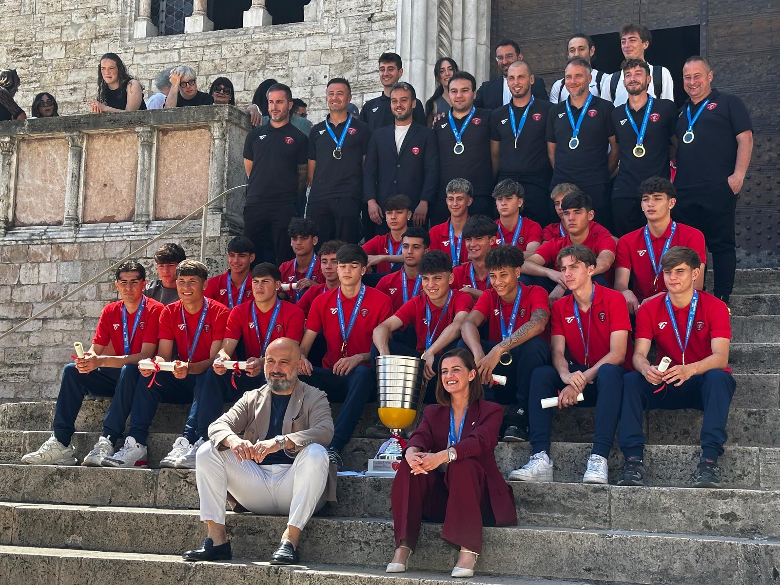 Ferdinandi e Vossi con il Perugia Under 17 campione d'Italia