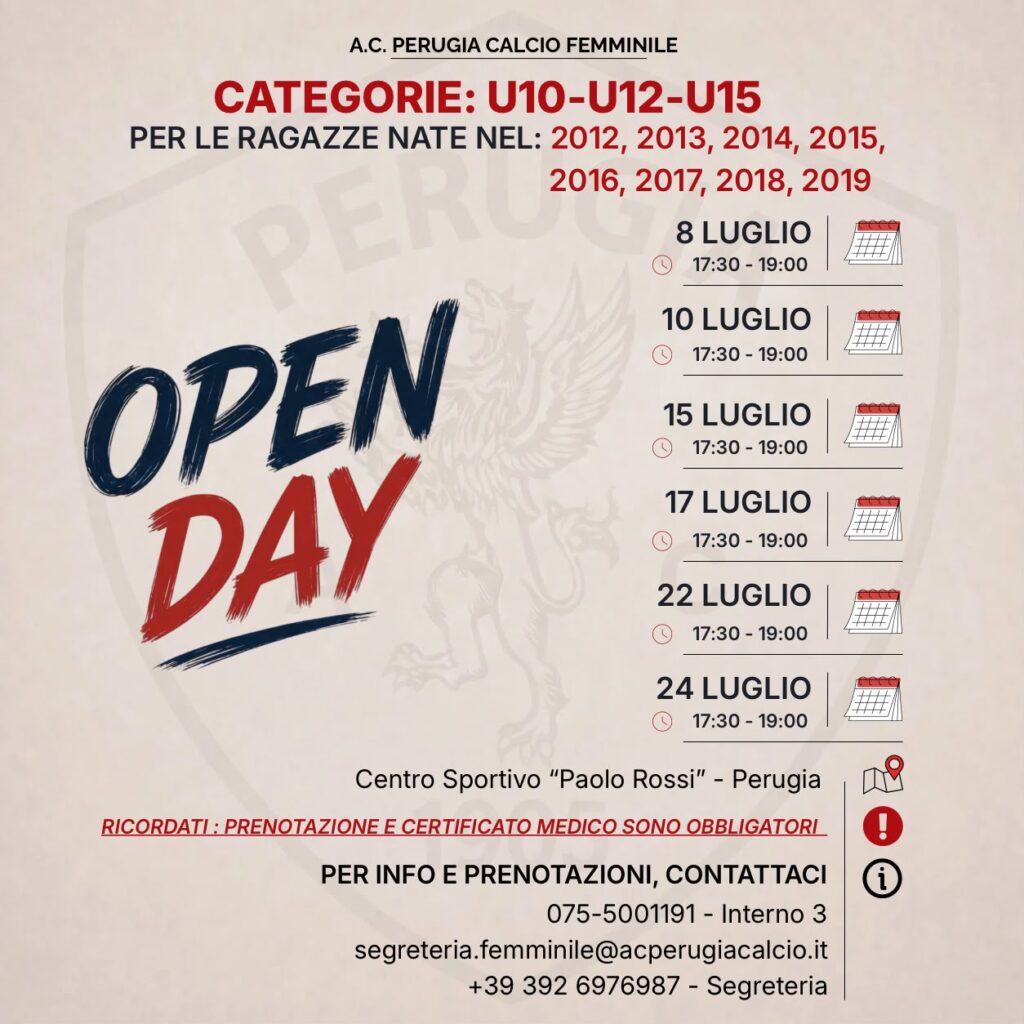 open Day femminile 2012/2019