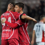 emanuele torrasi (n. 24 perugia calcio) rejoices 1-0 during Perugia vs Torres, Italian football Serie C match in Perugia, Italy, March 11 2025