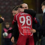vincenzo cangelosi (coach perugia calcio) winner of the match during Perugia vs Torres, Italian football Serie C match in Perugia, Italy, March 11 2025